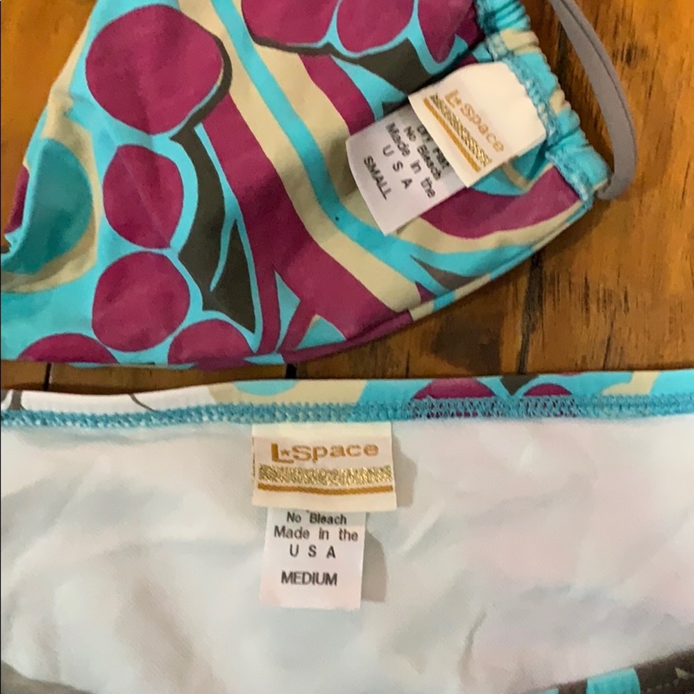 L*Space Bikini Set String Pattern Floral Design - image 2